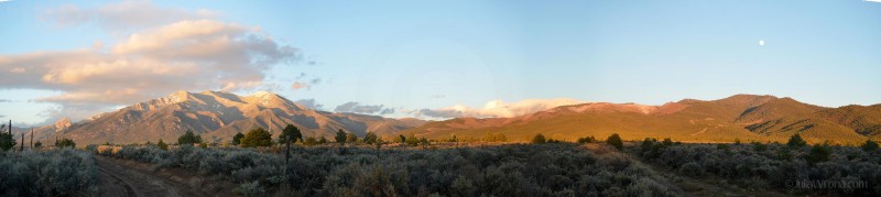 Sunset over the Sangre de Cristo Mountains in Taos