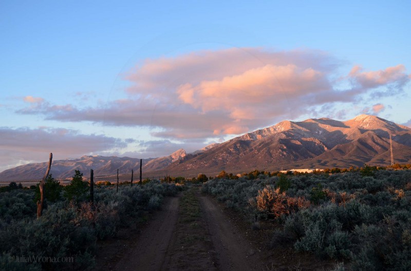 Sunset over the Sangre de Cristo Mountains in Taos