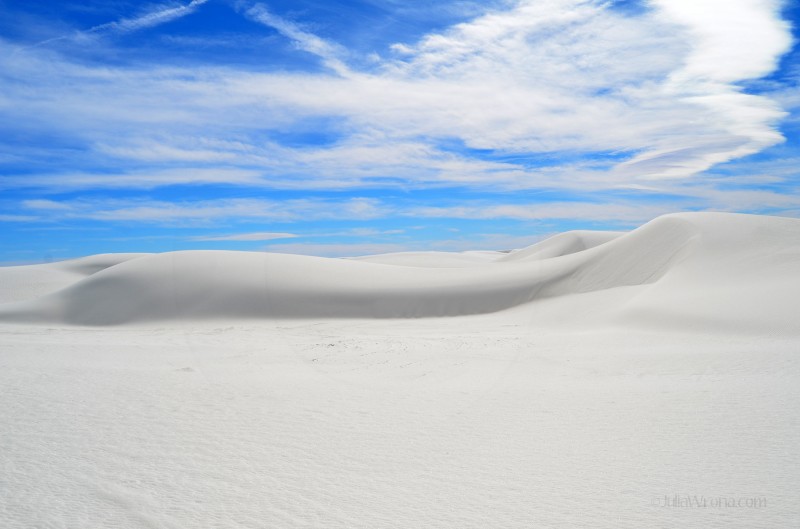 Glossy sand at White Sands National Park