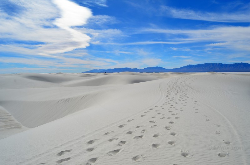 Footsteps in Sand at White Sands National Park