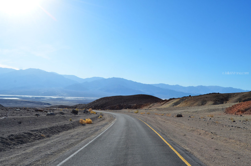 Badwater Basin in distance in Death Valley