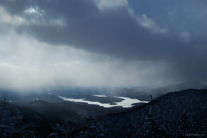 Stormy winter sky over Lake Placid